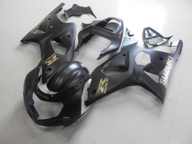 2000-2002 All Matte Black with Gold Sticker Suzuki GSXR 1000 Motorcycle Bodywork Canada