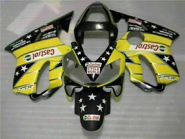 2001-2003 Yellow Black Castrol Cycle World Honda CBR600 F4i Motorcycle Bodywork Canada 2001-2003 Yellow Black Castrol Cycle World Honda CBR600 F4i Motorcycle Bodywork Canada
