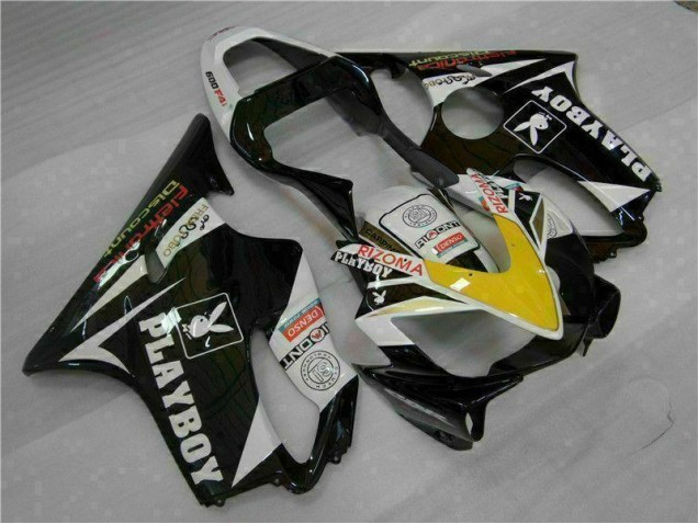 2001-2003 Yellow Silver Black Playboy Honda CBR600 F4i Motorcycle Fairing Kit Canada 2001-2003 Yellow Silver Black Playboy Honda CBR600 F4i Motorcycle Fairing Kit Canada