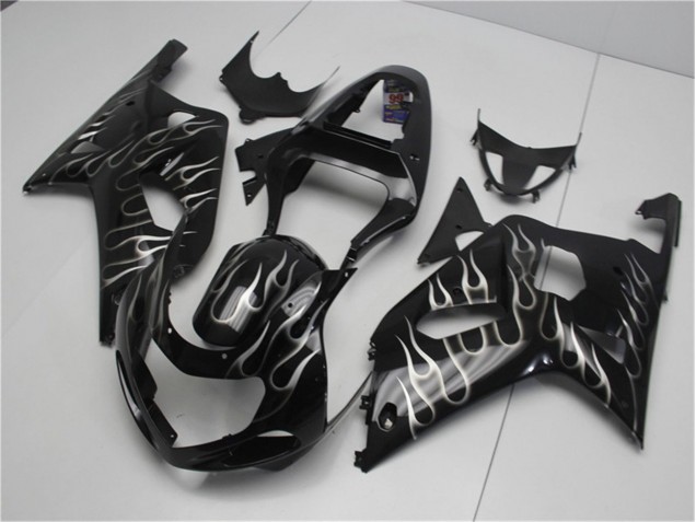2001-2003 Black White Flame Suzuki GSXR 600/750 Motorcycle Fairing Kits Canada