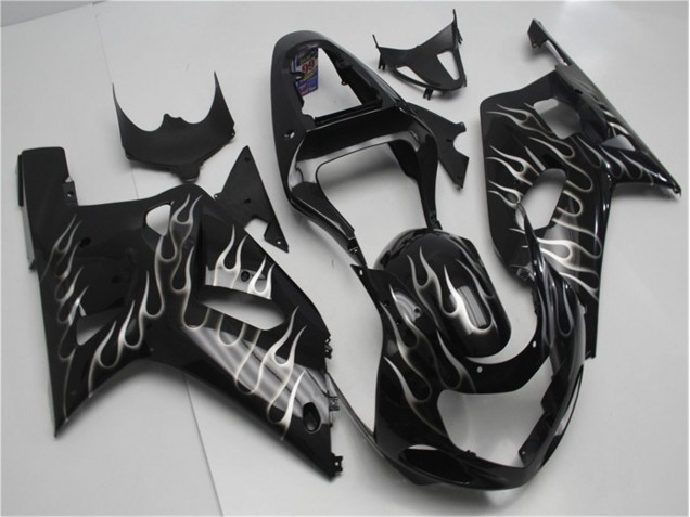 2001-2003 Black White Flame Suzuki GSXR 600/750 Motorcycle Fairing Kits Canada