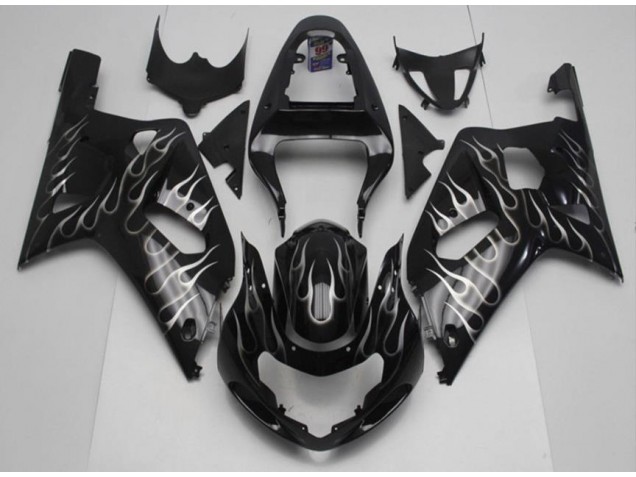 2001-2003 Black White Flame Suzuki GSXR 600/750 Motorcycle Fairing Kits Canada