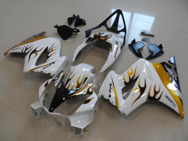 2002-2013 White Gold Black Flame Honda VFR800 Bike Fairings Canada 2002-2013 White Gold Black Flame Honda VFR800 Bike Fairings Canada