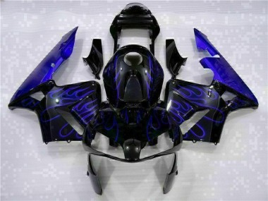 2003-2004 Black with Blue Flame Honda CBR600RR Motorcycle Fairing Kits Canada