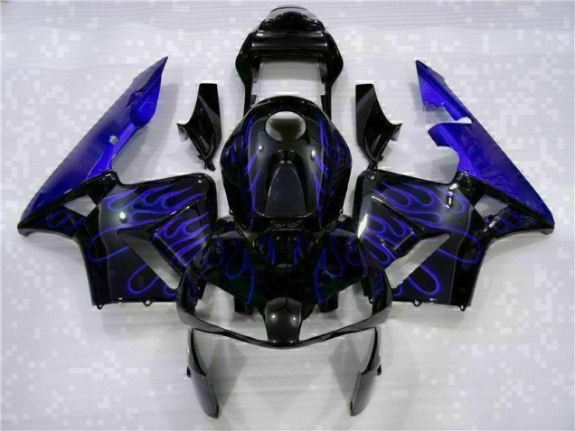 2003-2004 Black with Blue Flame Honda CBR600RR Motorcycle Fairing Kits Canada 2003-2004 Black with Blue Flame Honda CBR600RR Motorcycle Fairing Kits Canada