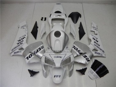 2003-2004 Silver White Black Repsol Honda CBR600RR Motorcycle Fairings Kit Canada