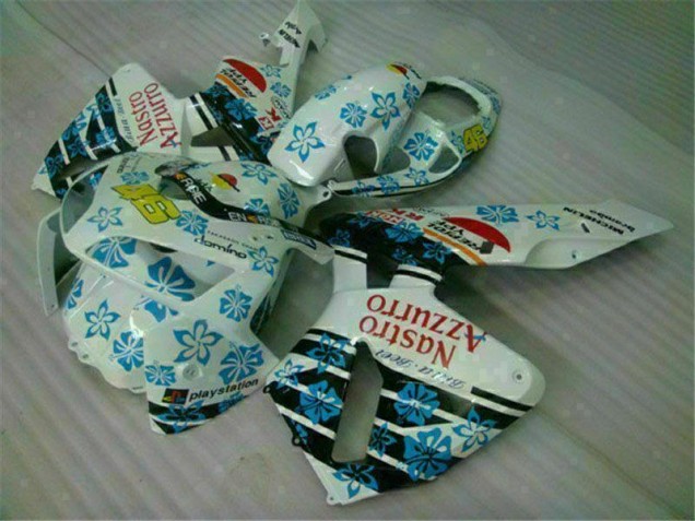 2005-2006 White Blue Nastro Azzurro 46 Honda CBR600RR Motorcycle Fairing Canada 2005-2006 White Blue Nastro Azzurro 46 Honda CBR600RR Motorcycle Fairing Canada