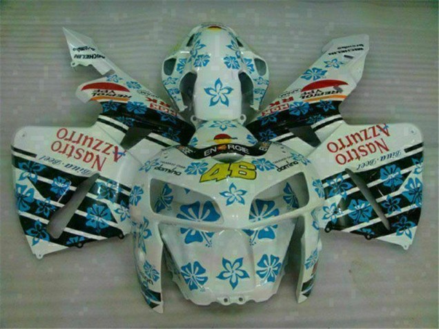 2005-2006 White Blue Nastro Azzurro 46 Honda CBR600RR Motorcycle Fairing Canada 2005-2006 White Blue Nastro Azzurro 46 Honda CBR600RR Motorcycle Fairing Canada