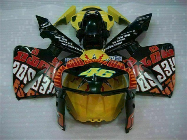 2005-2006 Black Red Yellow 46 Honda CBR600RR Motorcycle Fairing Canada 2005-2006 Black Red Yellow 46 Honda CBR600RR Motorcycle Fairing Canada