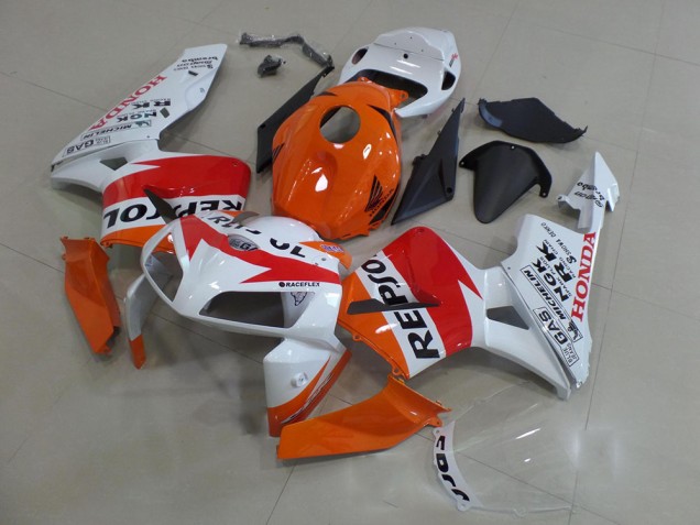 2005-2006 Orange White Repsol Honda CBR600RR Motorbike Fairings Canada 2005-2006 Orange White Repsol Honda CBR600RR Motorbike Fairings Canada
