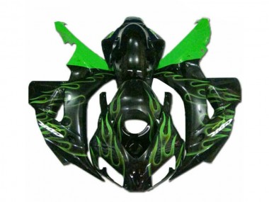 2006-2007 Green Flame Black Honda CBR1000RR Moto Fairings Canada
