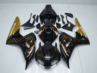 2006-2007 Black Gold Flame Honda CBR1000RR Motor Bike Fairings Canada