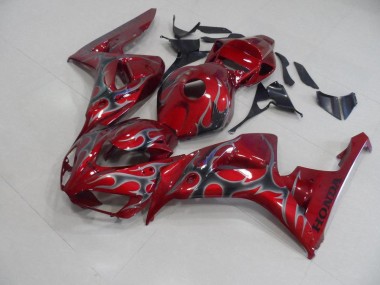 2006-2007 Red Silver Flame Honda CBR1000RR Motorcycle Fairings Kits Canada