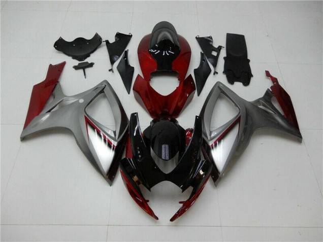 2006-2007 Red Silver Suzuki GSXR 600/750 Bike Fairing Kit Canada 2006-2007 Red Silver Suzuki GSXR 600/750 Bike Fairing Kit Canada