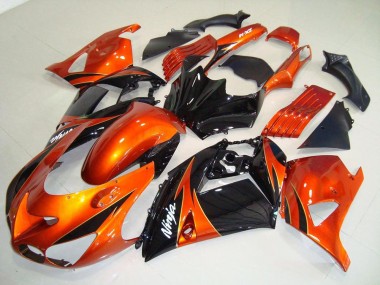 2006-2011 Orange Black Kawasaki ZX14R ZZR1400 Motorbike Fairings Canada