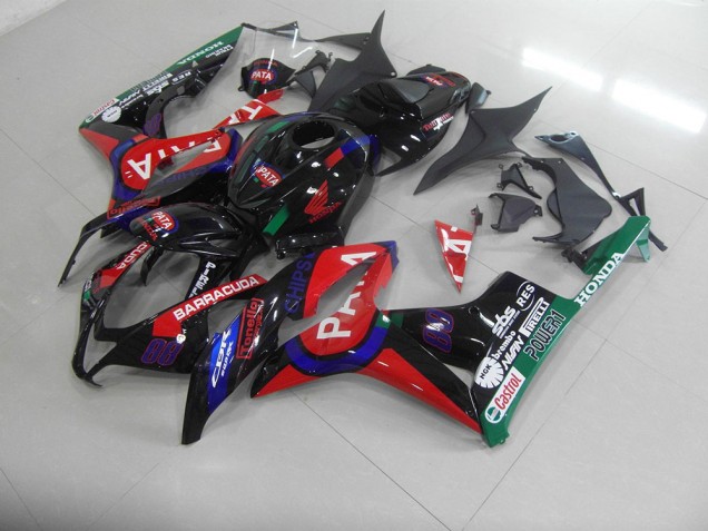 2007-2008 Black Red Pata Honda CBR600RR Motorcycle Fairings Kits Canada 2007-2008 Black Red Pata Honda CBR600RR Motorcycle Fairings Kits Canada