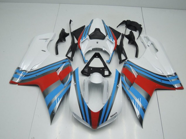 2007-2014 Blue White Red Ducati 848 1098 1198 Motorcyle Fairings Canada 2007-2014 Blue White Red Ducati 848 1098 1198 Motorcyle Fairings Canada