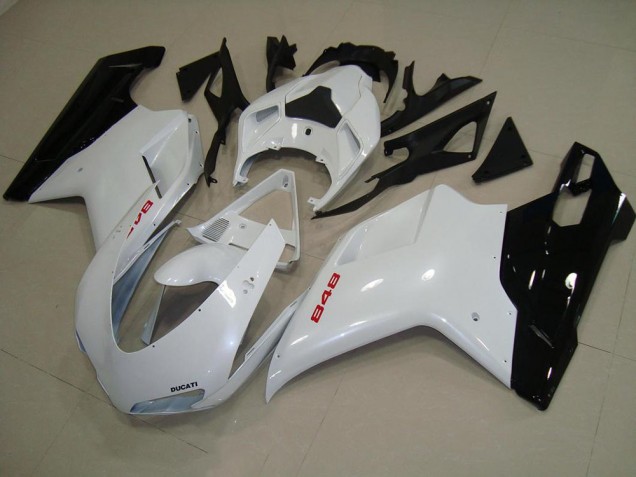 2007-2014 Pearl White Black Ducati 848 1098 1198 Motorcycle Fairing Kits Canada 2007-2014 Pearl White Black Ducati 848 1098 1198 Motorcycle Fairing Kits Canada