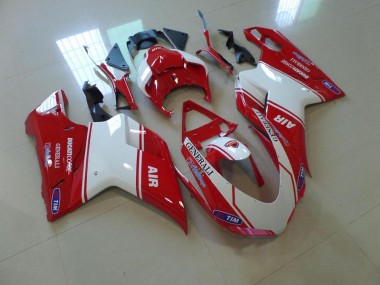 2007-2014 Red and White Air Ducati 848 1098 1198 Motorbike Fairing Canada