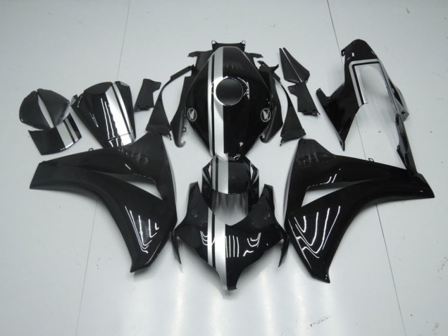 2008-2011 Glossy Black with Silver Stripe Honda CBR1000RR Motorcycle Fairing Kit Canada