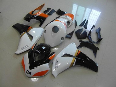 2008-2011 White and Black and Orange Race Honda CBR1000RR Motorcycle Fairing Canada
