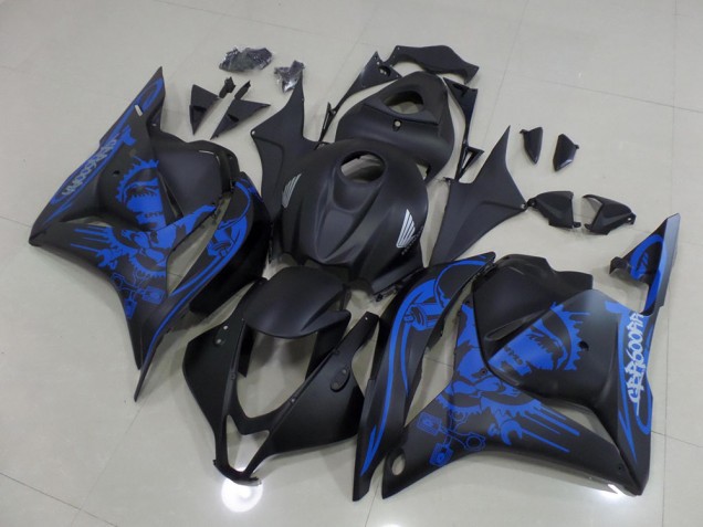 2009-2012 Matte Black Blue Skull Honda CBR600RR Motorcycle Fairings Kit Canada 2009-2012 Matte Black Blue Skull Honda CBR600RR Motorcycle Fairings Kit Canada
