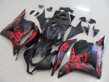 2009-2012 Matte Black with Red Skull Honda CBR600RR Motorcycle Fairings Kits Canada