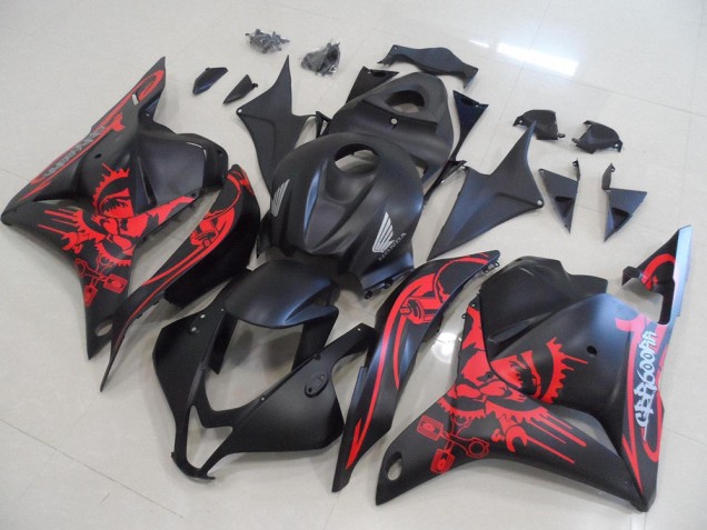 2009-2012 Matte Black with Red Skull Honda CBR600RR Motorcycle Fairings Kits Canada 2009-2012 Matte Black with Red Skull Honda CBR600RR Motorcycle Fairings Kits Canada