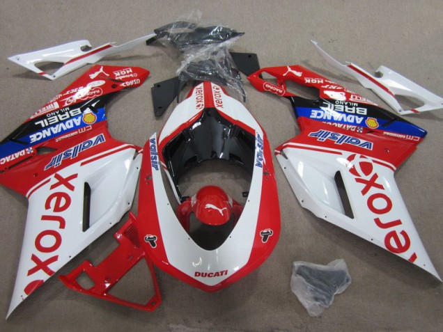 2007-2014 White Red Xerox Ducati 1098 Motorcycle Replacement Fairings Canada 2007-2014 White Red Xerox Ducati 1098 Motorcycle Replacement Fairings Canada