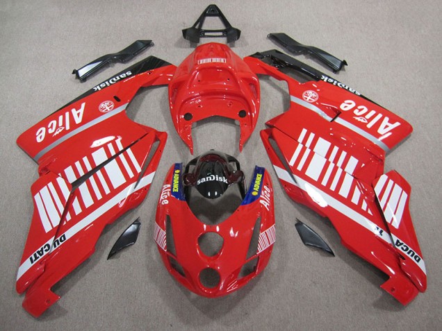 2005-2006 Red White Alice Sandisk Ducati 749 Moto Fairings Canada 2005-2006 Red White Alice Sandisk Ducati 749 Moto Fairings Canada
