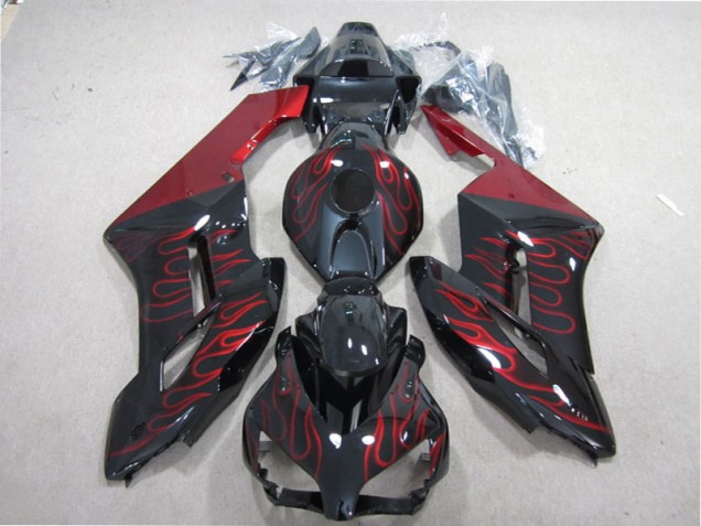 2004-2005 Black Red Flame Honda CBR1000RR Bike Fairings Canada 2004-2005 Black Red Flame Honda CBR1000RR Bike Fairings Canada