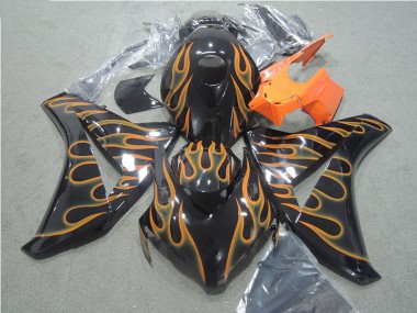 2008-2011 Black Orange Flame Honda CBR1000RR Motorcycle Fairings Kit Canada