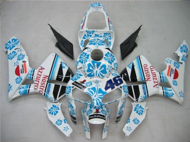 2005-2006 White Blue Nastro Azzurro 46 Honda CBR600RR Motorcycle Fairing Kit Canada