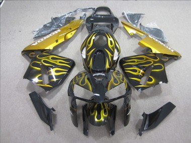 2005-2006 Black Yellow Flame Honda CBR600RR Motorcycle Fairing Kits Canada