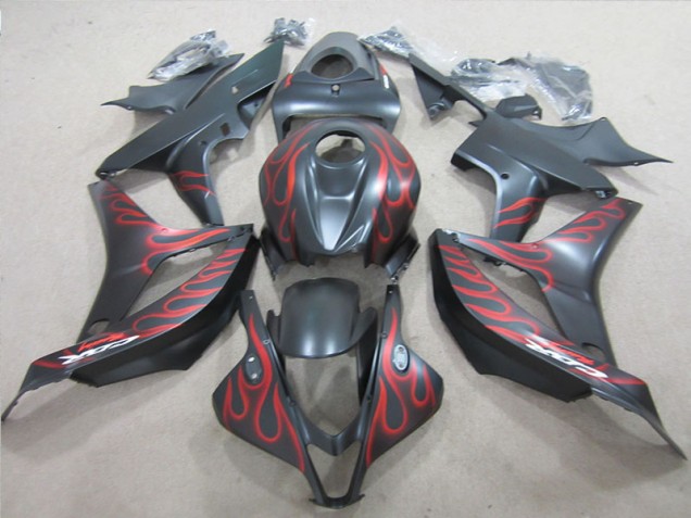 2007-2008 Black with Red Flame Honda CBR600RR Motorcylce Fairings Canada 2007-2008 Black with Red Flame Honda CBR600RR Motorcylce Fairings Canada