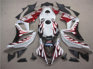 2007-2008 White Red Flame SHARK Honda CBR600RR Replacement Motorcycle Fairings Canada