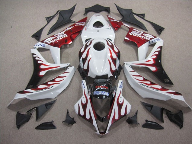 2007-2008 White Red Flame SHARK Honda CBR600RR Replacement Motorcycle Fairings Canada 2007-2008 White Red Flame SHARK Honda CBR600RR Replacement Motorcycle Fairings Canada