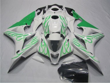 2007-2008 White Green Flame Honda CBR600RR Motorcycle Fairings Kits Canada