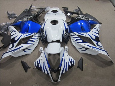 2009-2012 White Blue Flame Honda CBR600RR Bike Fairings Canada