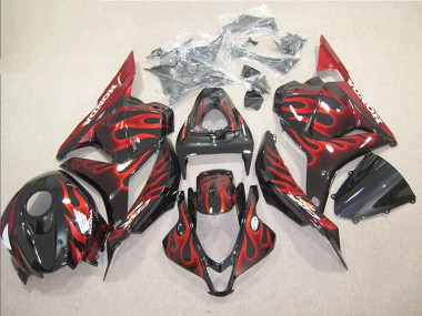 2009-2012 Black Red Flame Honda CBR600RR Bike Fairings Canada