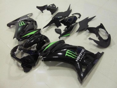 2008-2012 Black Green Monster Energy Kawasaki ZX250R Motorcycle Fairings Kit Canada