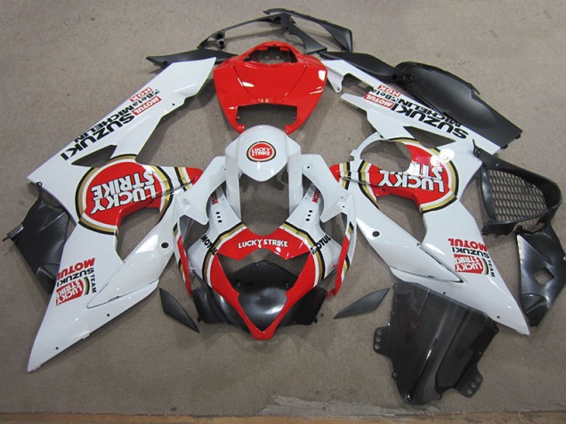 2005-2006 White Lucky Strike Red Motul Suzuki GSXR1000 Motorcycle Fairings Canada 2005-2006 White Lucky Strike Red Motul Suzuki GSXR1000 Motorcycle Fairings Canada