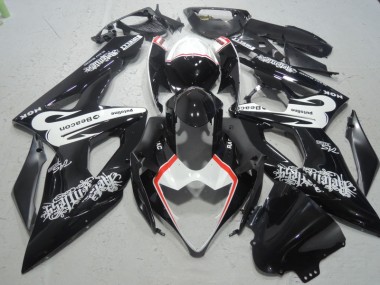 2005-2006 Black White Beacon Suzuki GSXR1000 Bike Fairing Kit Canada