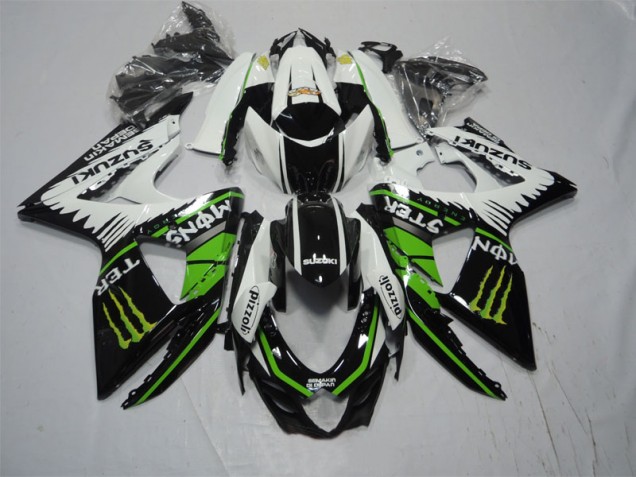 2009-2016 Black White Green Monster Pizzoli Suzuki GSXR1000 Moto Fairings Canada 2009-2016 Black White Green Monster Pizzoli Suzuki GSXR1000 Moto Fairings Canada