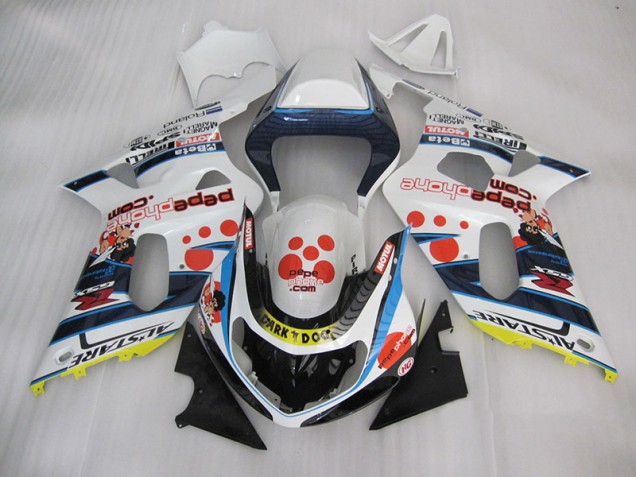 2001-2003 White Blue Dark Dog Suzuki GSXR600 Bike Fairings Canada 2001-2003 White Blue Dark Dog Suzuki GSXR600 Bike Fairings Canada