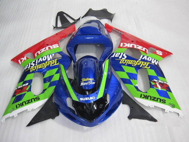 2001-2003 Blue Green Red Telefumia Movistar Suzuki GSXR600 Motorbike Fairing Canada 2001-2003 Blue Green Red Telefumia Movistar Suzuki GSXR600 Motorbike Fairing Canada