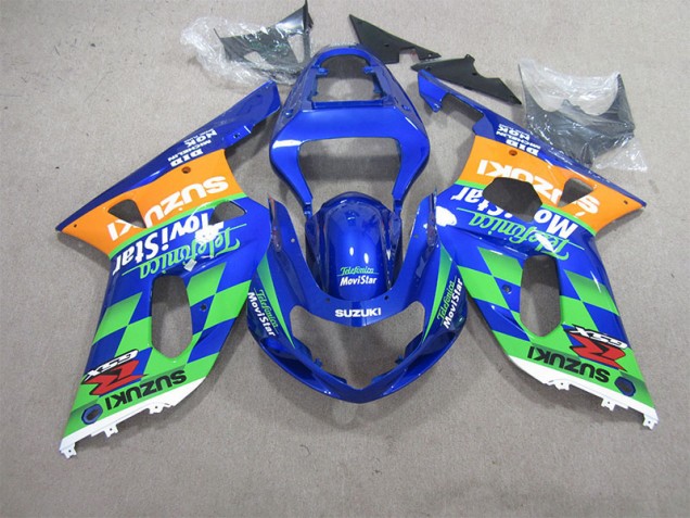 2001-2003 Blue Green Telefumia Movistar Suzuki GSXR600 Motorcycle Bodywork Canada 2001-2003 Blue Green Telefumia Movistar Suzuki GSXR600 Motorcycle Bodywork Canada