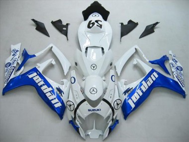 2006-2007 White Blue Jordan Suzuki GSXR600 Motorcycle Fairings Kit Canada