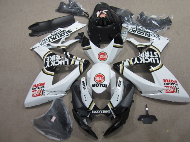 2006-2007 Black White Lucky Strike Motul Suzuki GSXR600 Bike Fairing Canada 2006-2007 Black White Lucky Strike Motul Suzuki GSXR600 Bike Fairing Canada