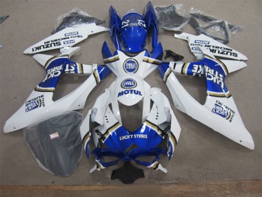 2008-2010 White Lucky Strike Blue Motul Suzuki GSXR600 Motor Fairings Canada